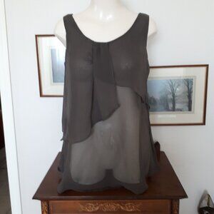 Sheer Cami/Top - Sz M - Greenish Gray